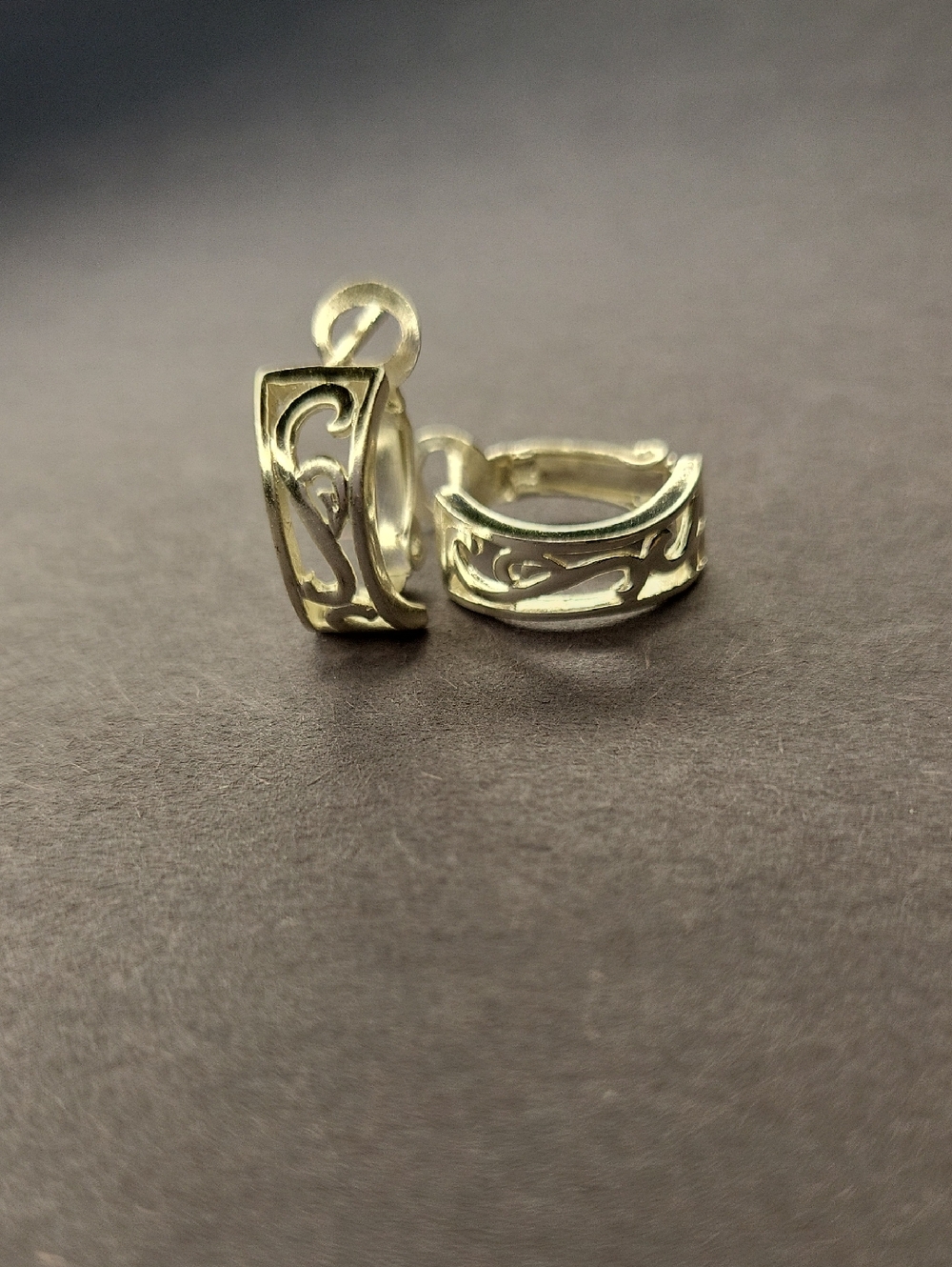 Sterling Silver Filigree Hoop Earrings